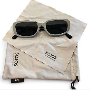 Sojos Black and metal Gray Sunglasses